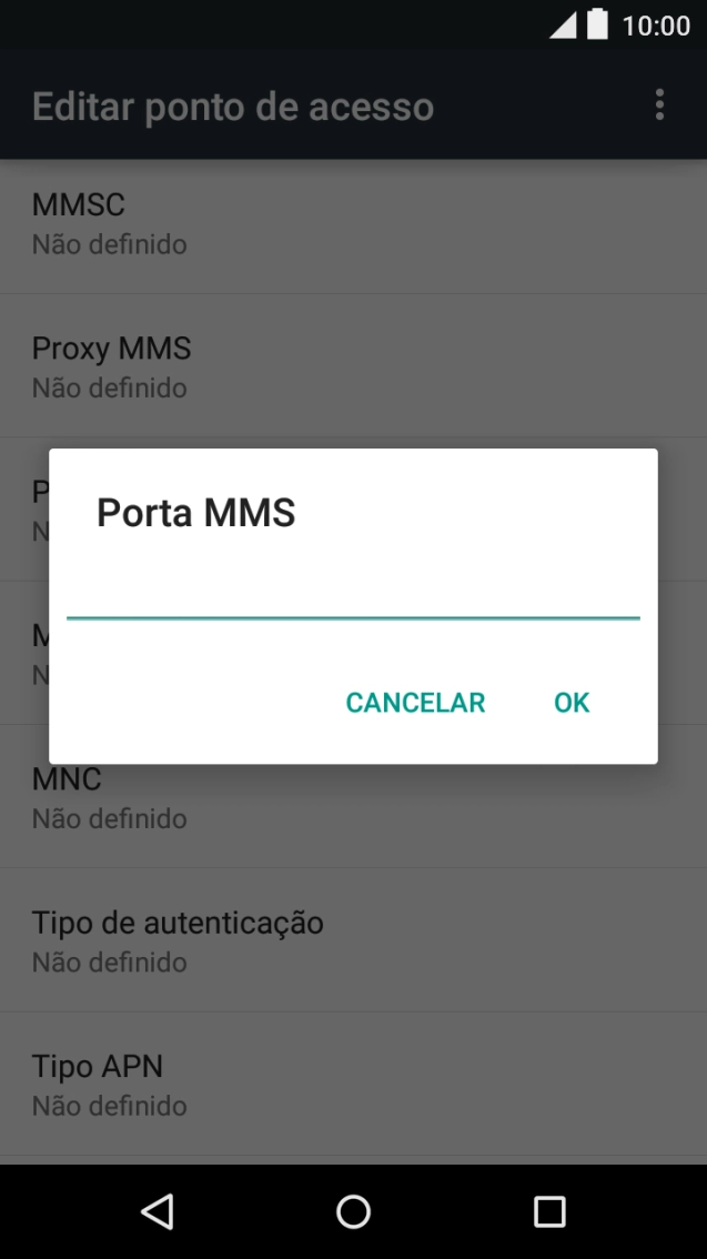 Introduza 80 e prima OK.