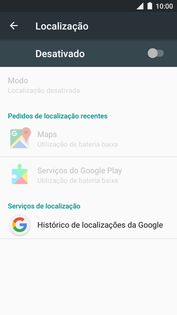 Prima o indicador para ativar ou desativar a função.