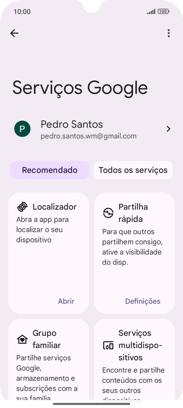 Prima Todos os serviços.