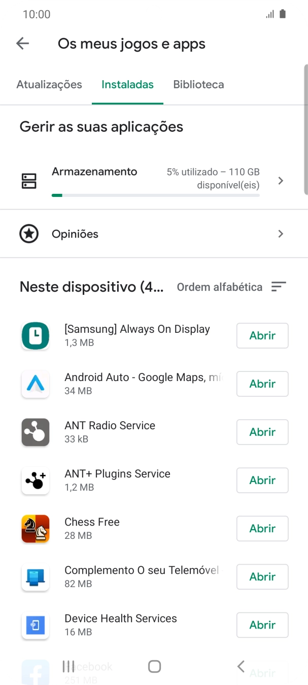 Prima a app pretendida.