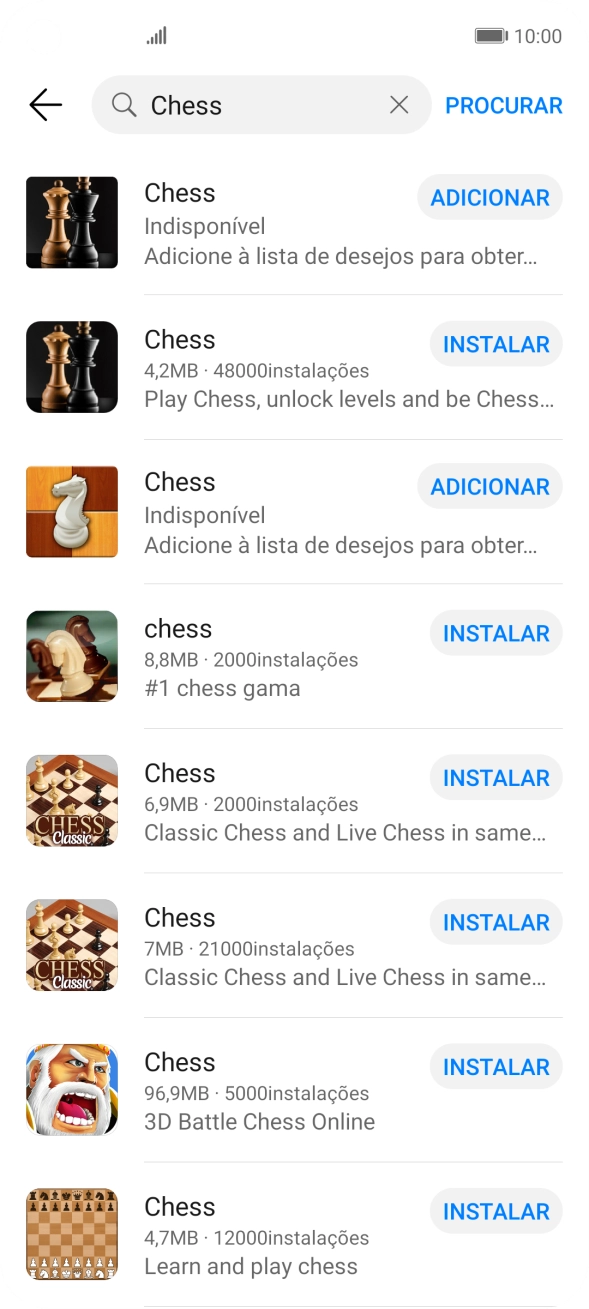 Prima a app pretendida.