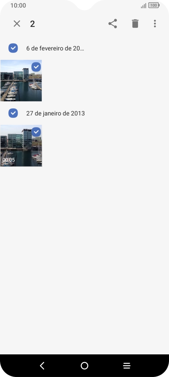 Prima o ícone para partilhar.