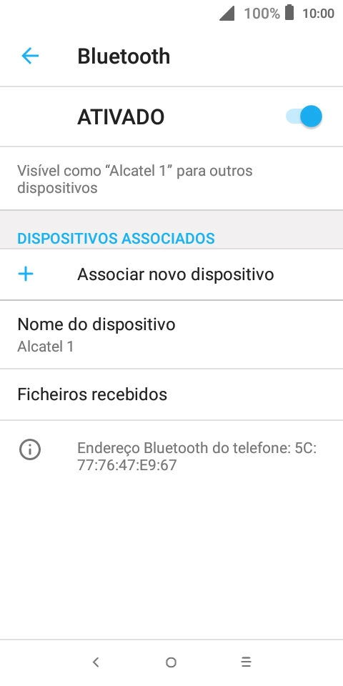 Prima Associar novo dispositivo.
