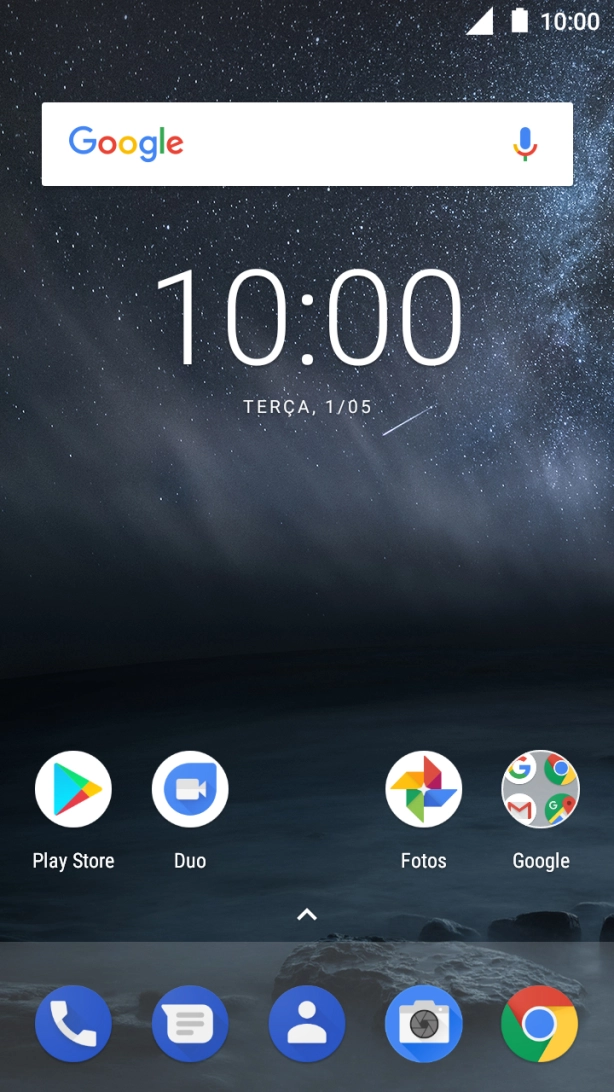 Prima o ícone de telefone.