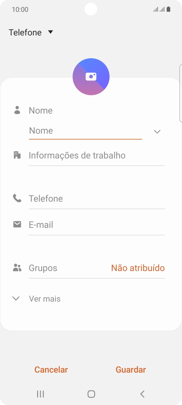 Prima a lista suspensa da lista de contactos.