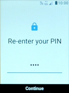 Repeat the selected phone lock code and press the Navigation key.