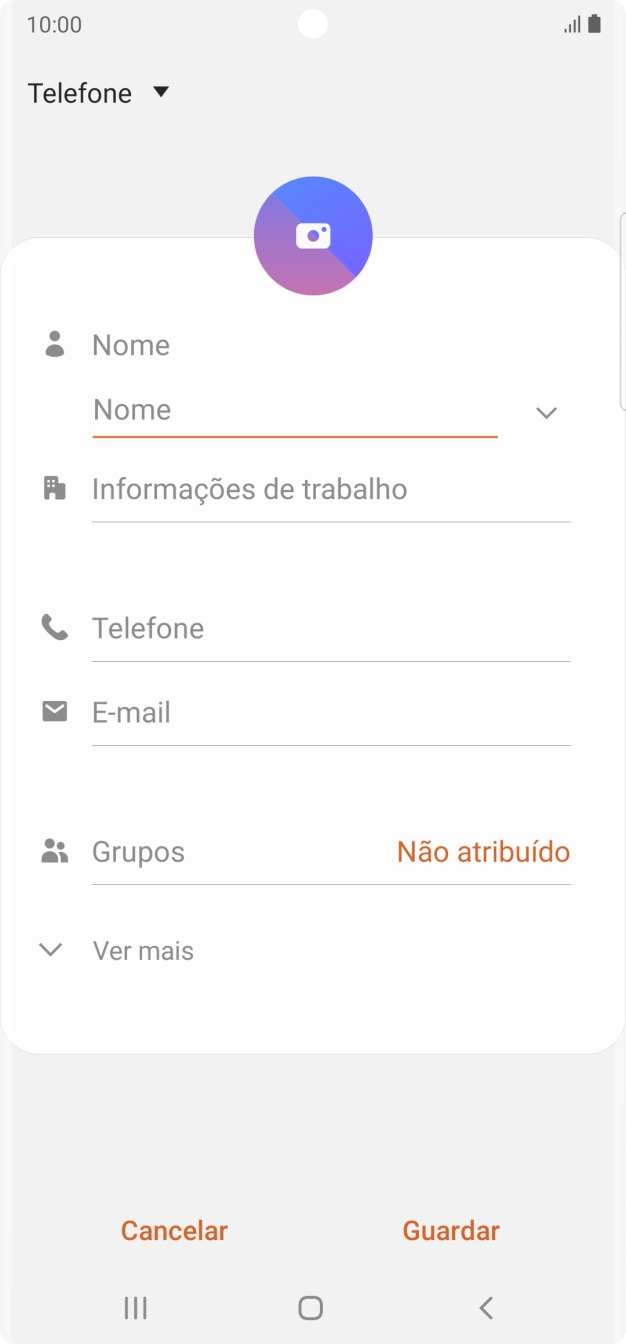 Prima a lista suspensa da lista de contactos.