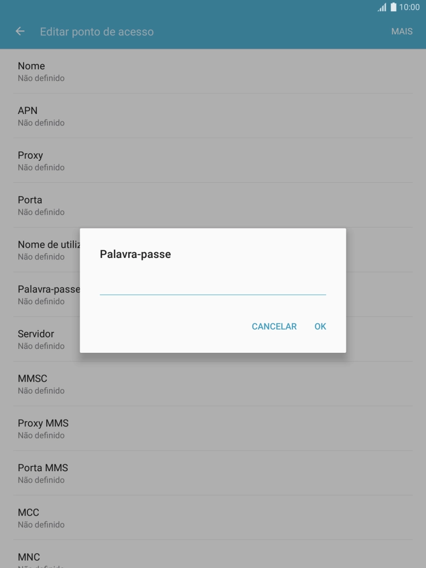 Introduza vodafone e prima OK.