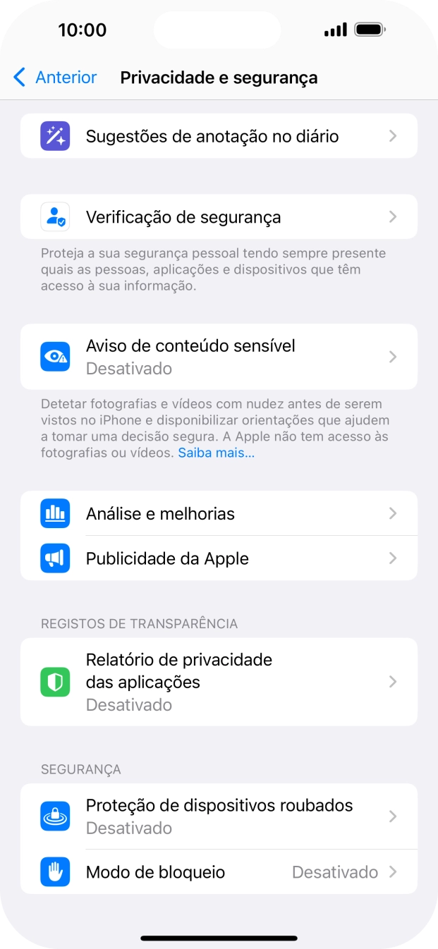 Prima Relatório de privacidade das aplicações.