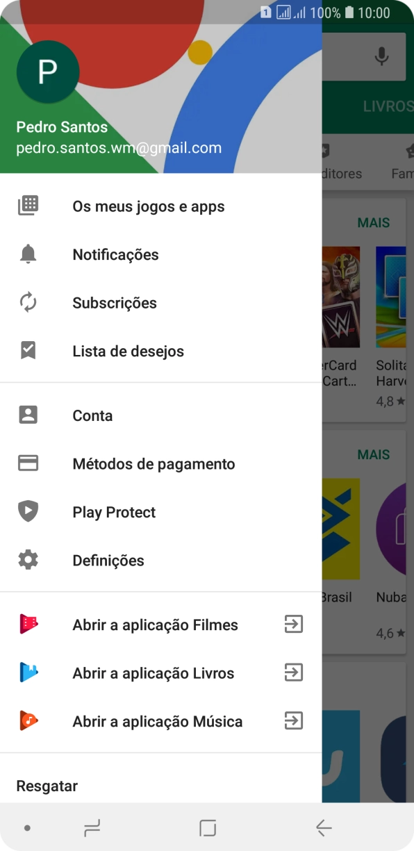 Prima Os meus jogos e apps.