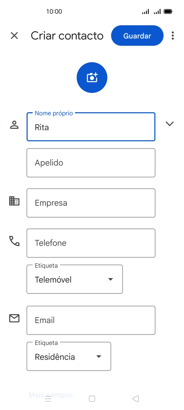 Prima Apelido, e introduza o apelido pretendido.