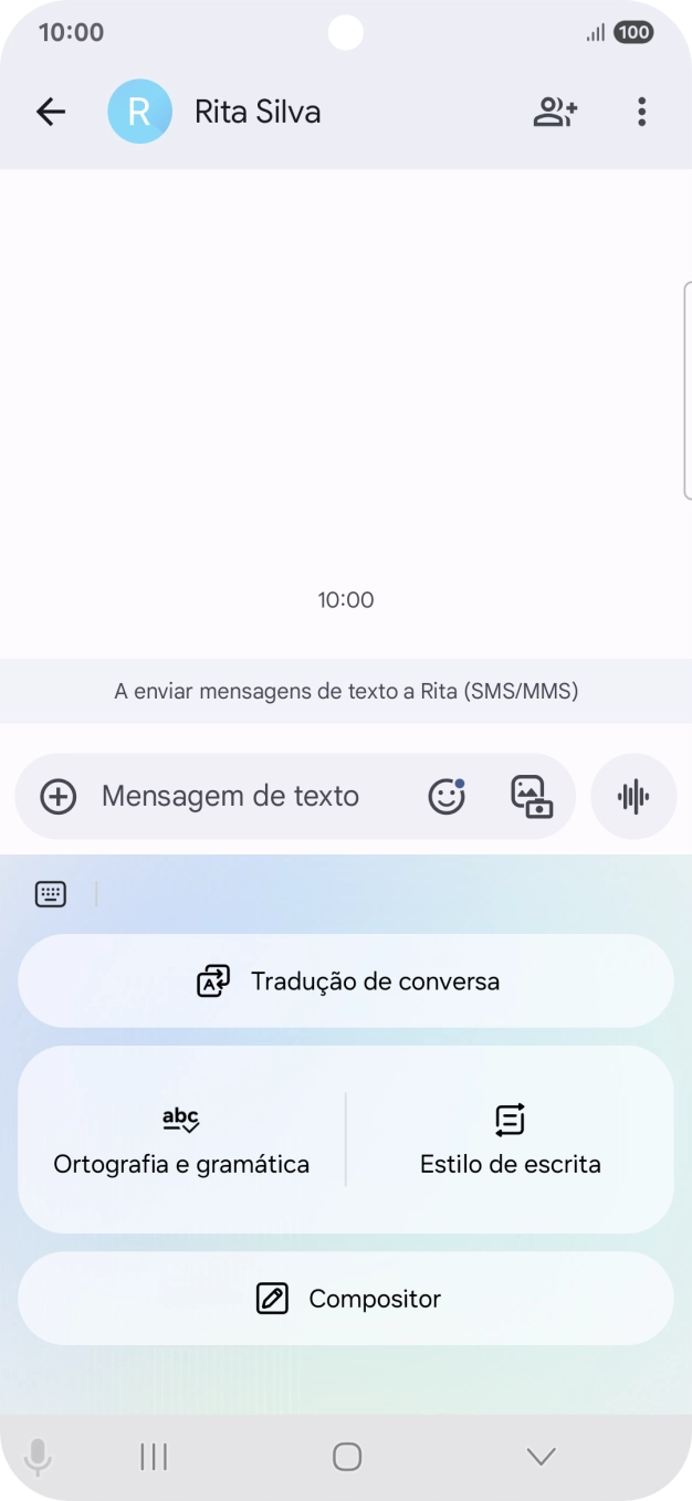 Para gerar um texto, prima em Compositor e siga as indicações no ecrã, para utilizar a função.