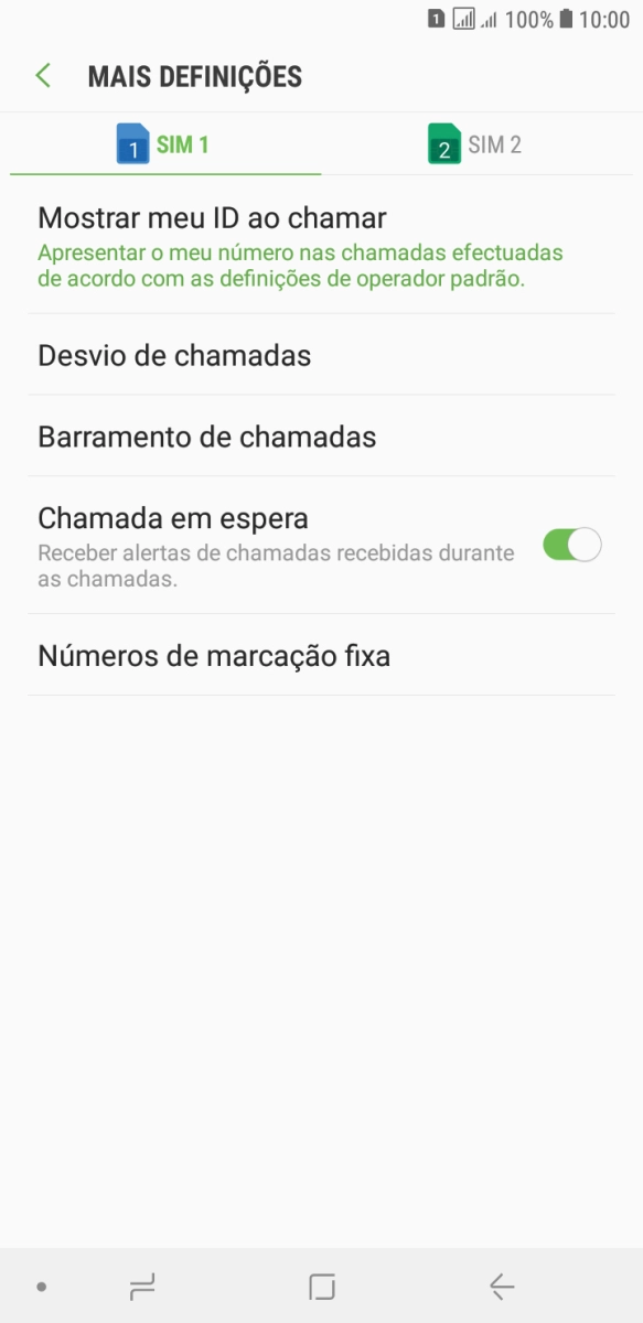 Prima o cartão SIM pretendido.