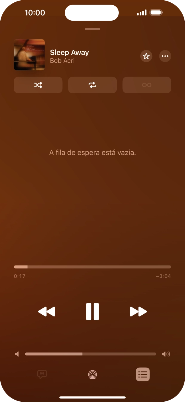 Prima o ícone de reprodução aleatória para ativar ou desativar a função.