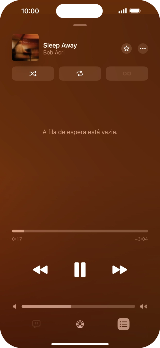 Prima o ícone de reprodução aleatória para ativar ou desativar a função.