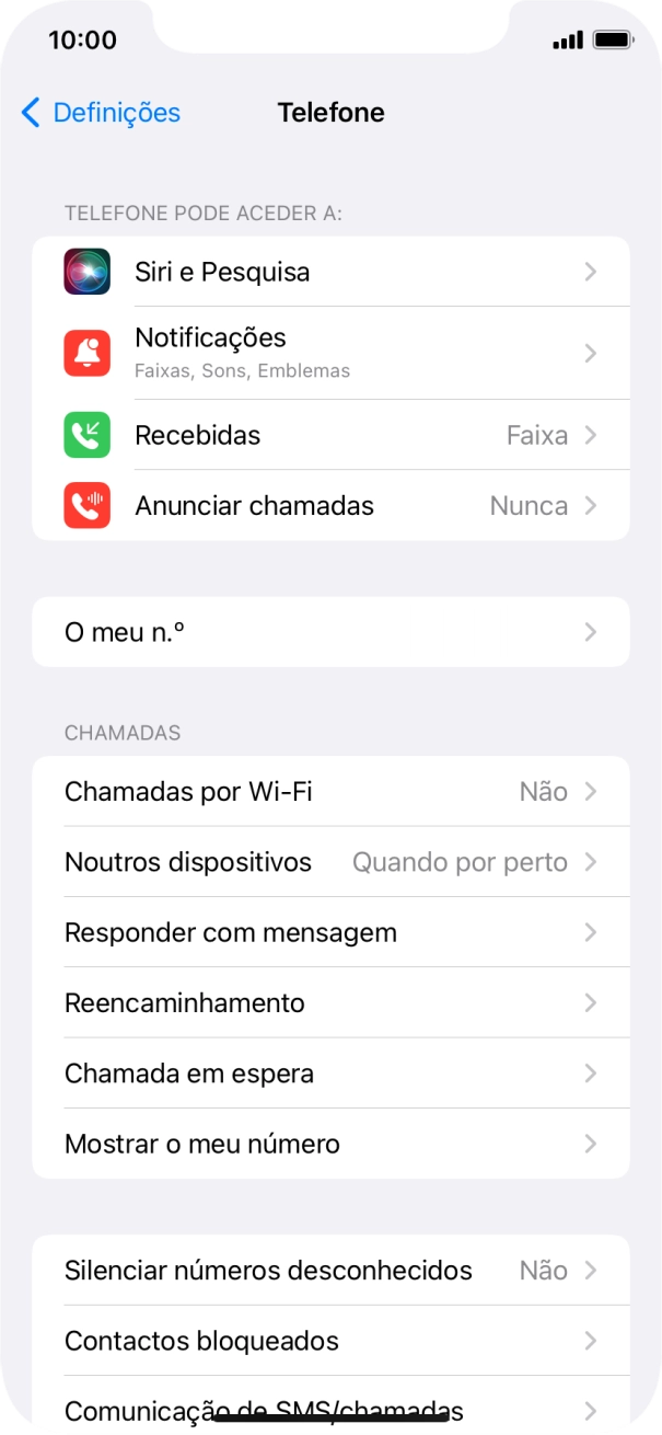 Prima Mostrar o meu número.