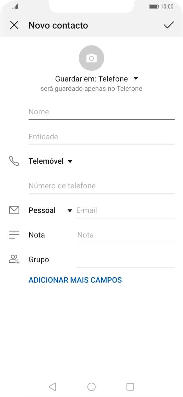 Prima a lista suspensa da lista de contactos.