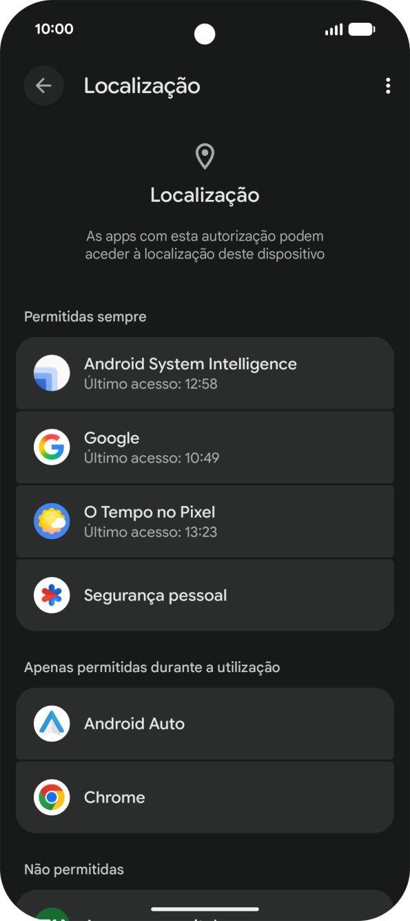 Prima a app pretendida.