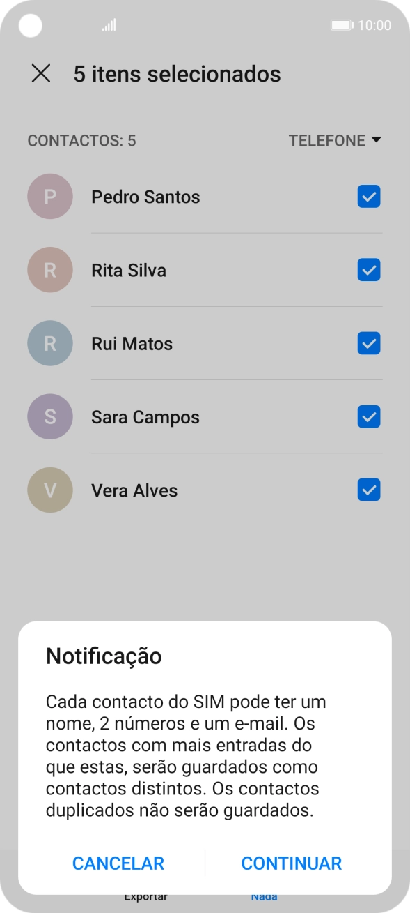 Prima CONTINUAR.
