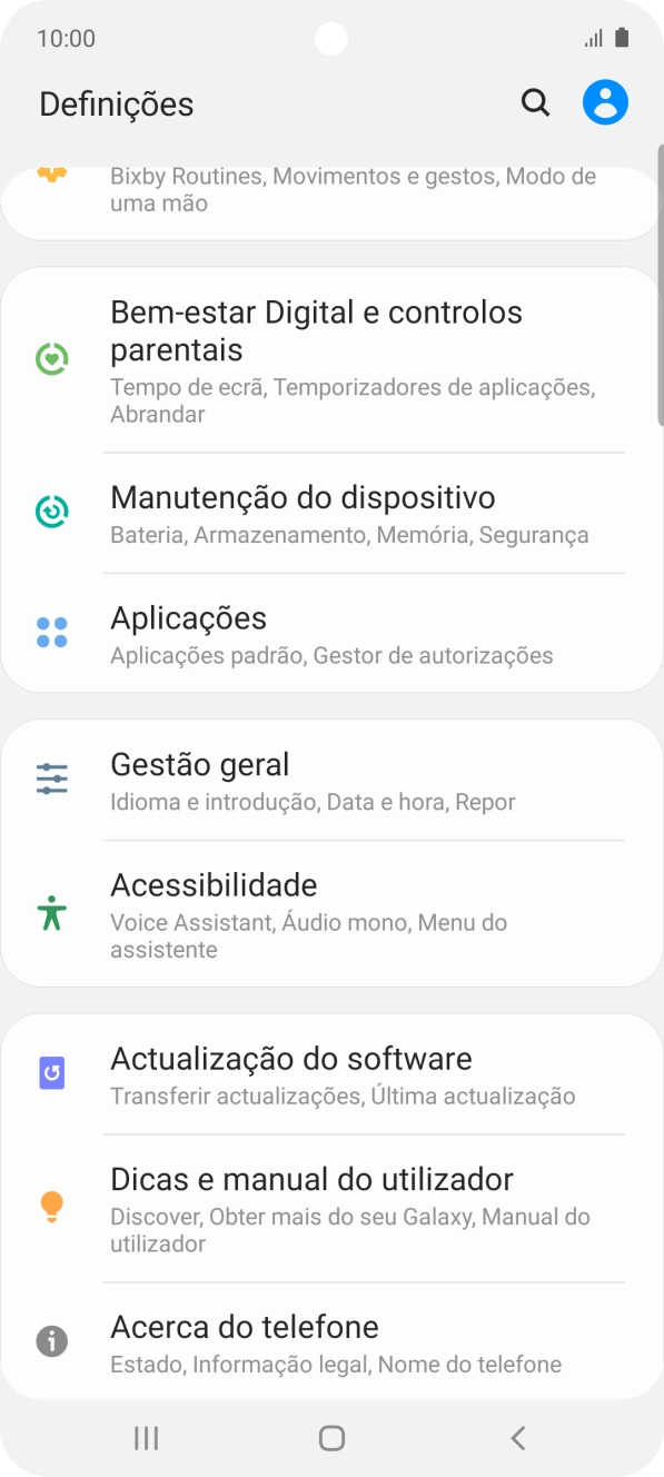 Prima Acerca do telefone.