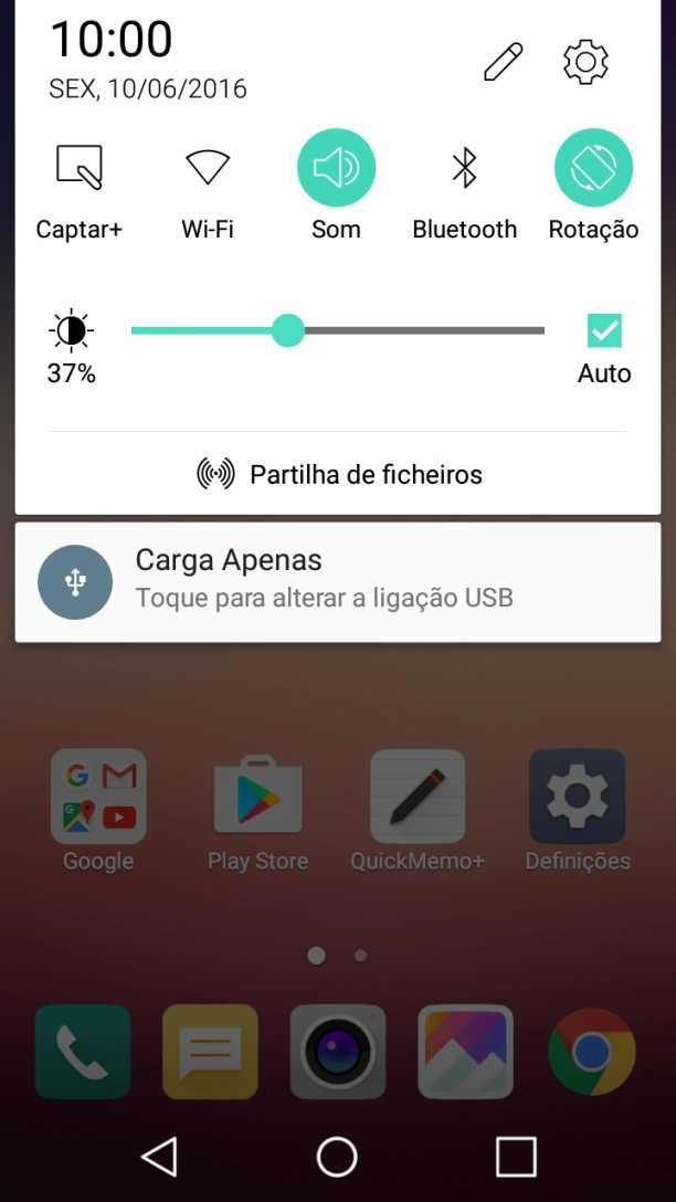 Prima o ícone de definições.