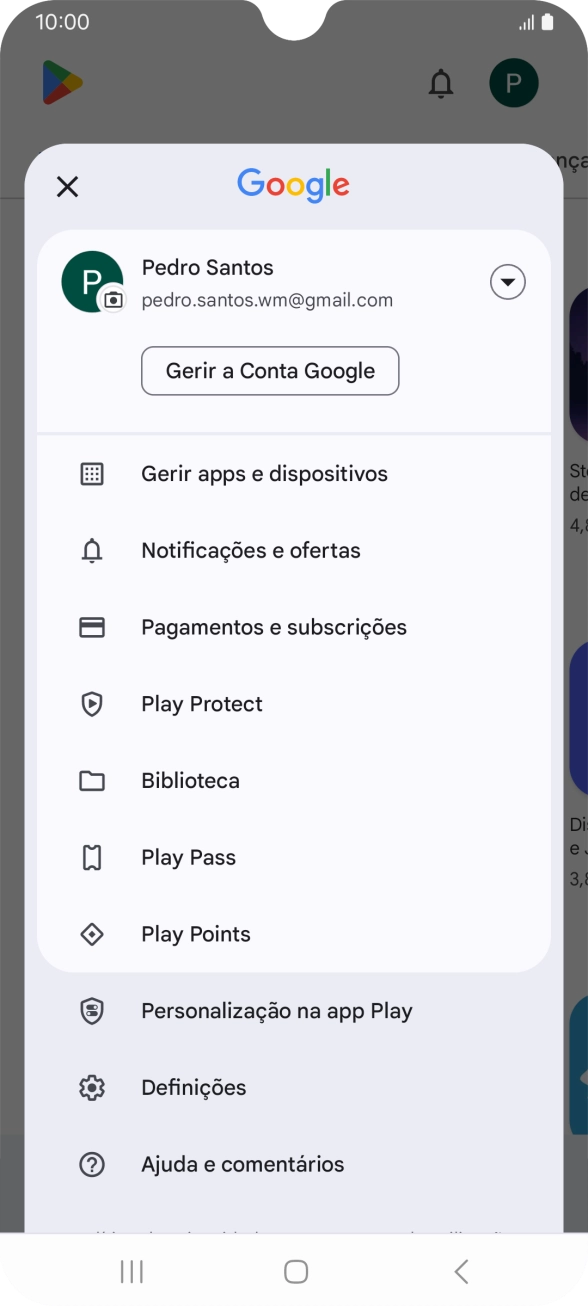 Prima Gerir apps e dispositivos.