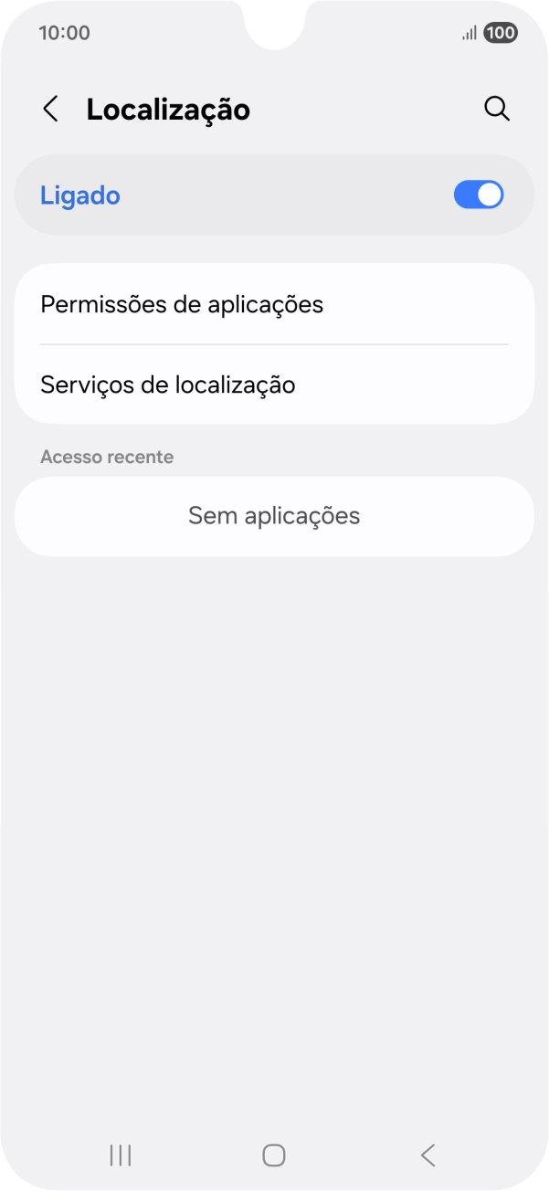 Prima Permissões de aplicações.