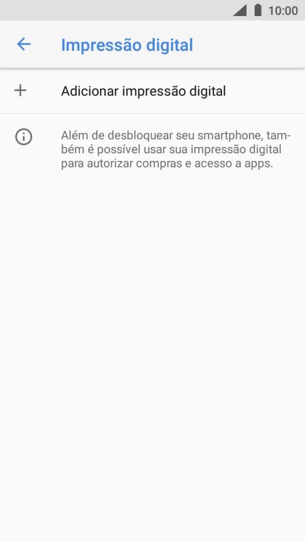 Prima Adicionar impressão digital.