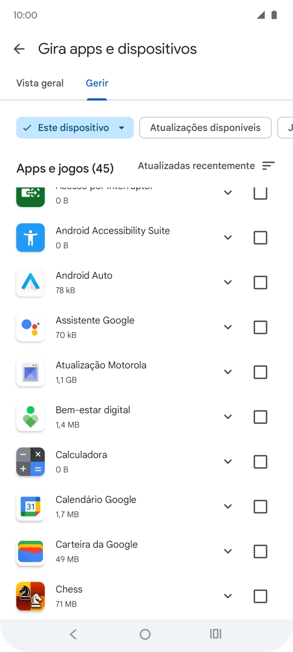 Prima a app pretendida.