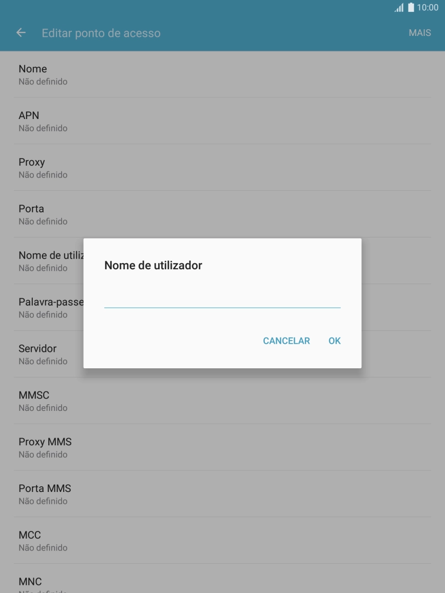 Introduza vodafone e prima OK.
