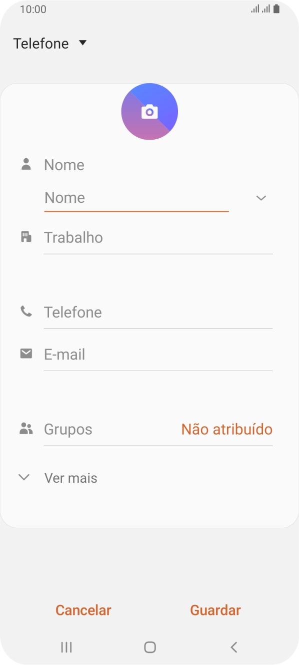 Prima a lista suspensa da lista de contactos.