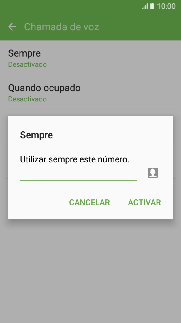 Introduza 123 e prima ACTIVAR.