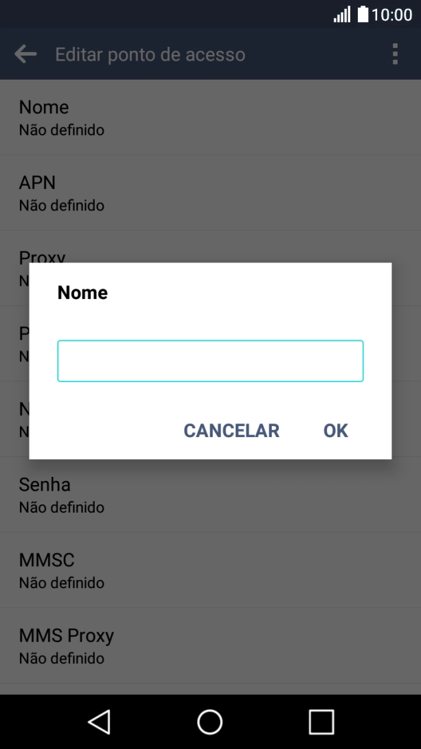 Introduza Vodafone Internet e prima OK.