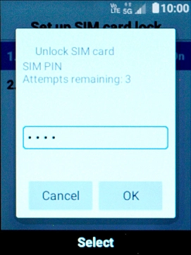 Key in your PIN and select OK.