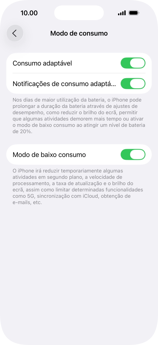 Para voltar ao ecrã inicial, deslize o dedo de baixo para cima a partir da base do ecrã.