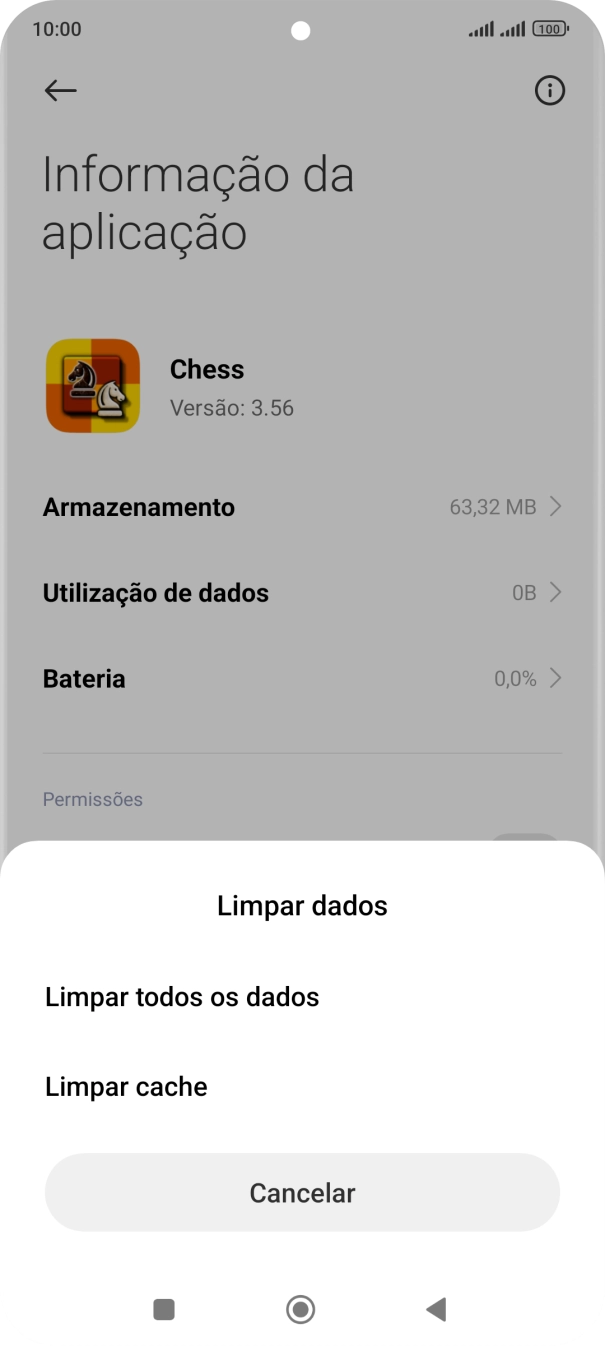 Prima Limpar cache.