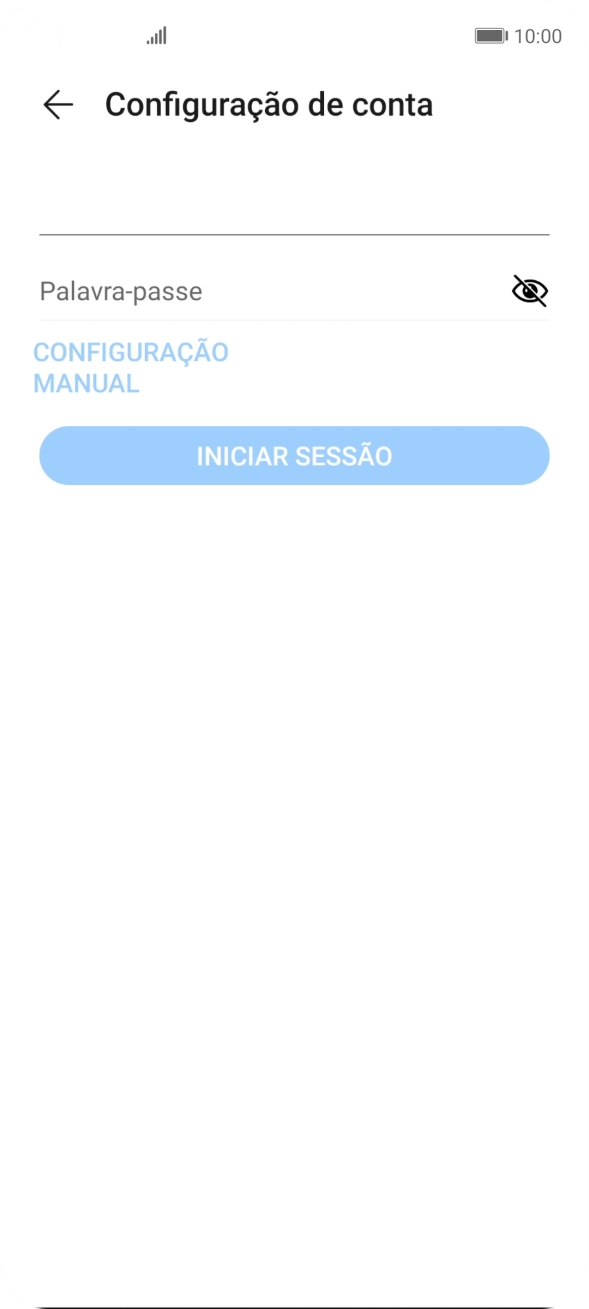 Prima Palavra-passe e introduza a password da sua conta de e-mail.