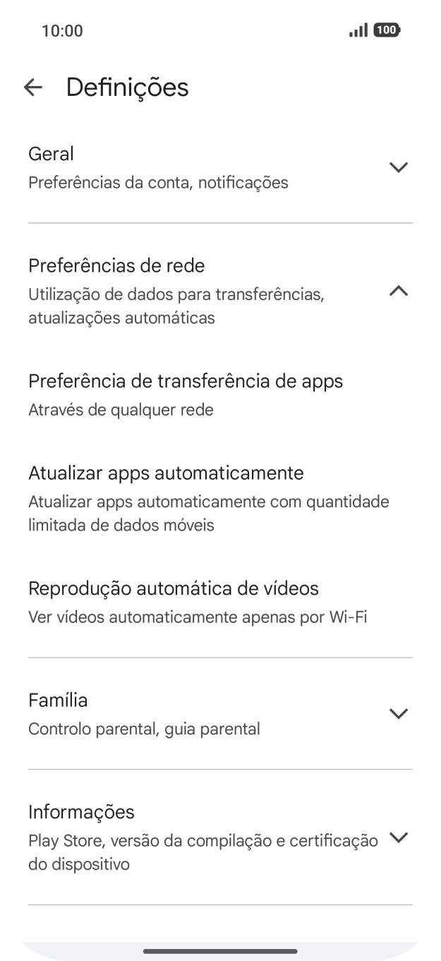 Prima Atualizar apps automaticamente.