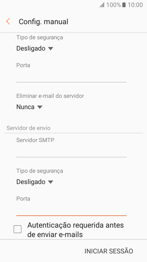 Prima Autenticação requerida antes de enviar e-mails para ativar a função.