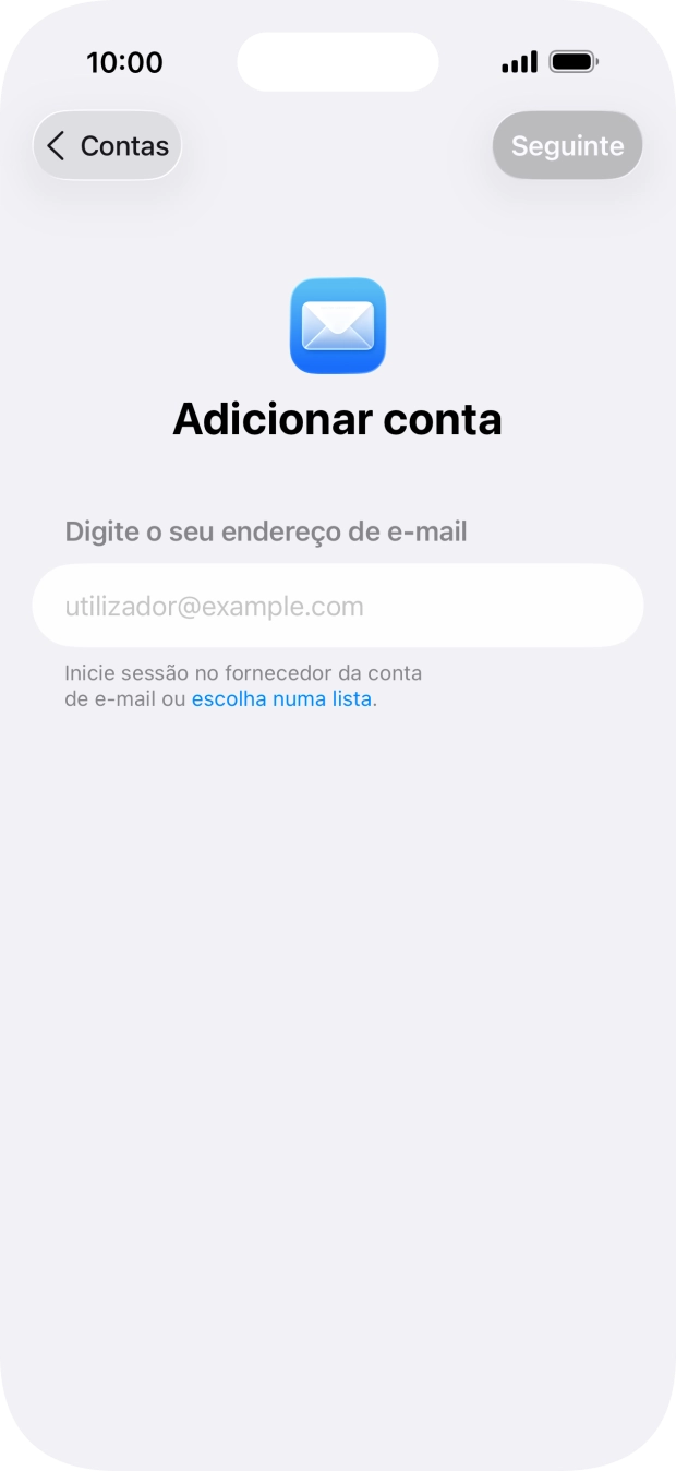 Prima a seta para a esquerda.