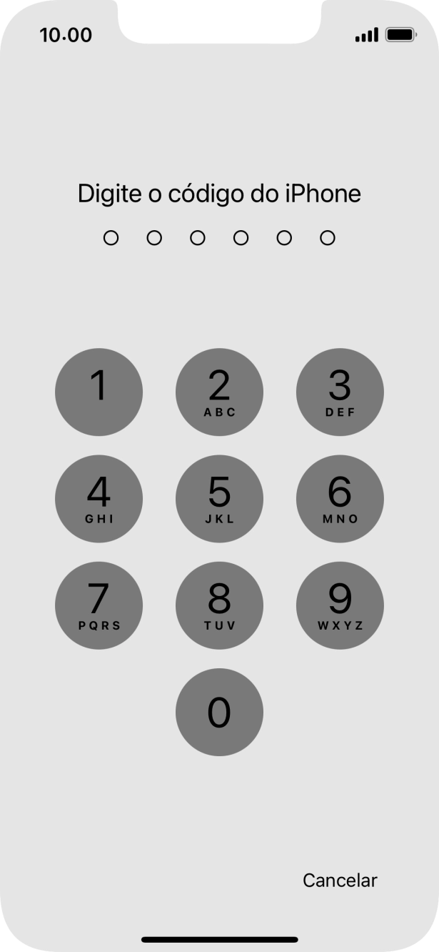 Utilize o código de bloqueio de telefone que criou. A app está agora bloqueada.