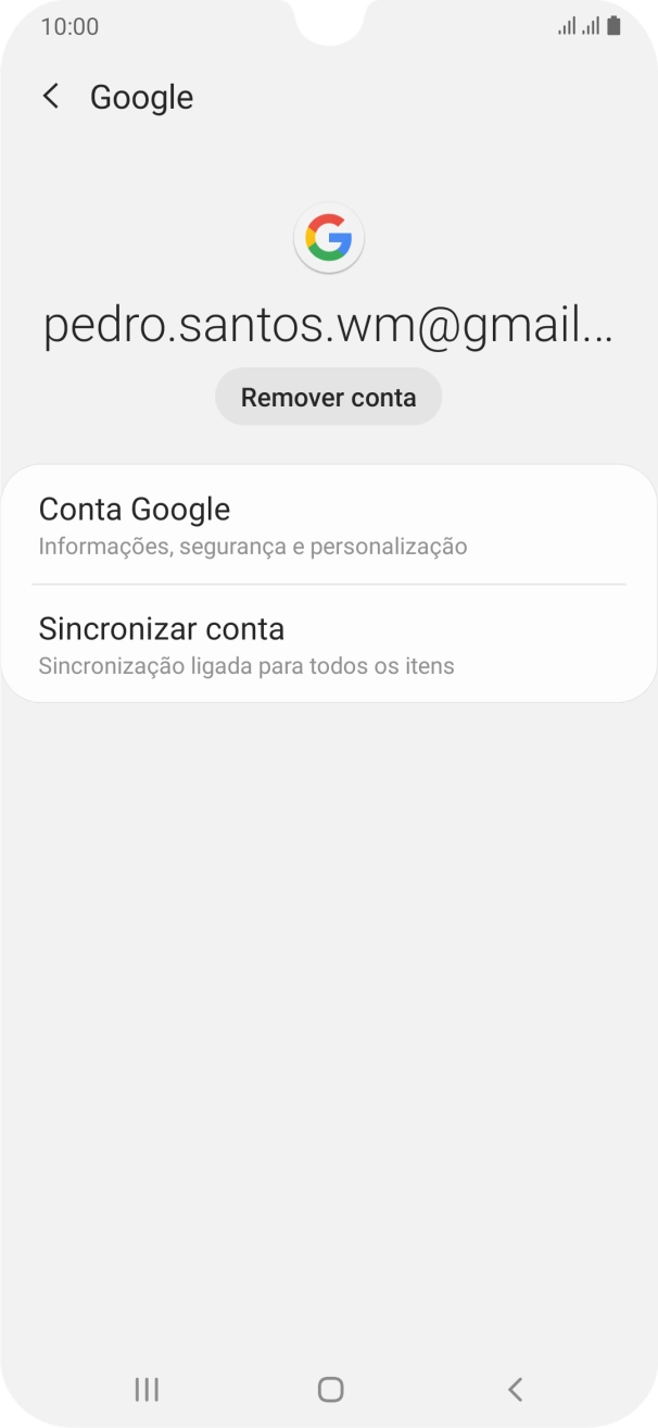 Prima Sincronizar conta.