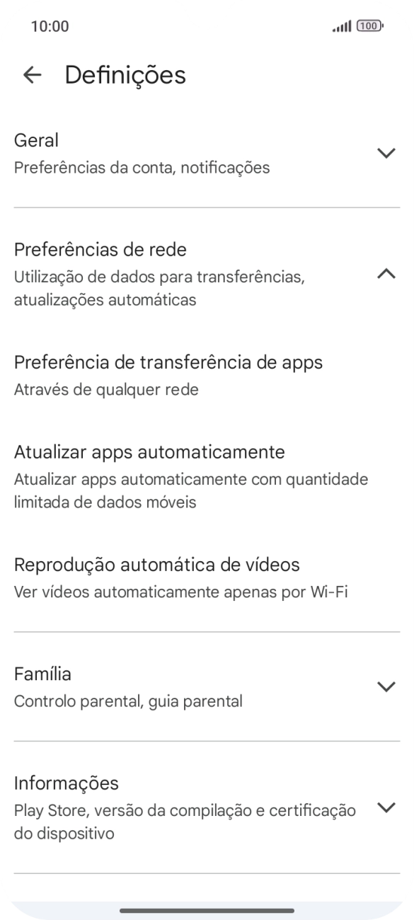 Prima Atualizar apps automaticamente.