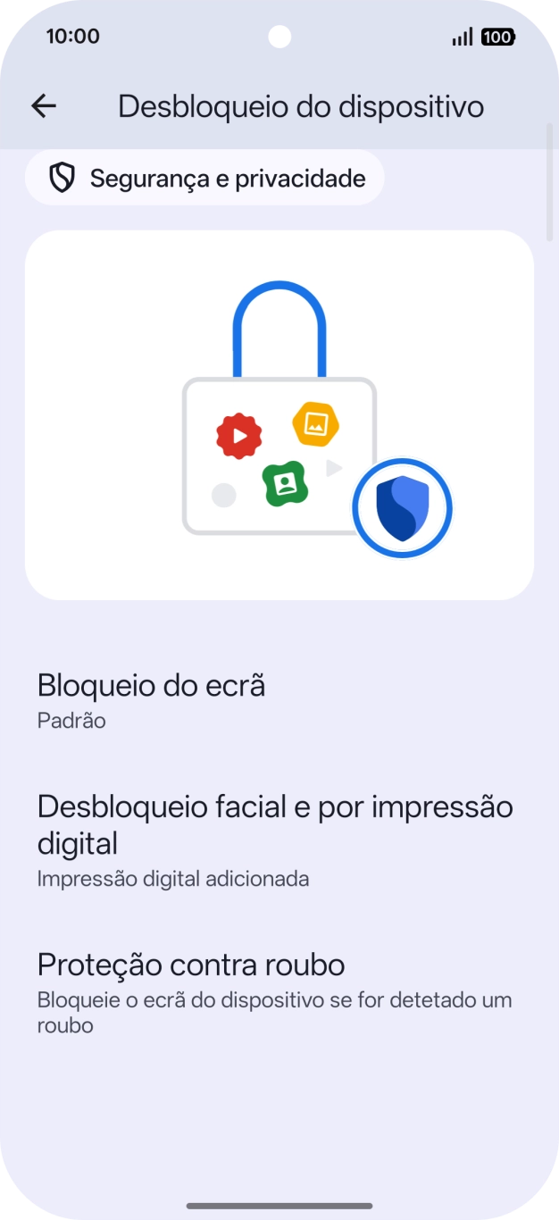 Prima Bloqueio de ecrã e introduza o código adicional de bloqueio do telefone que criou anteriormente.