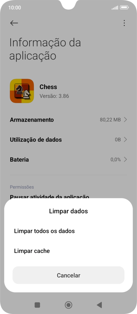 Prima Limpar cache.
