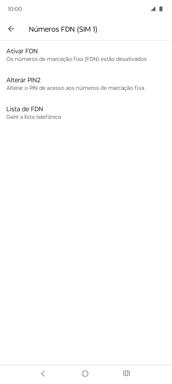 Prima Ativar FDN para ativar a marcação permitida.