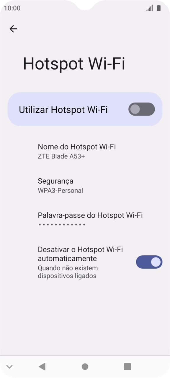 Prima Palavra-passe do Hotspot Wi-Fi.