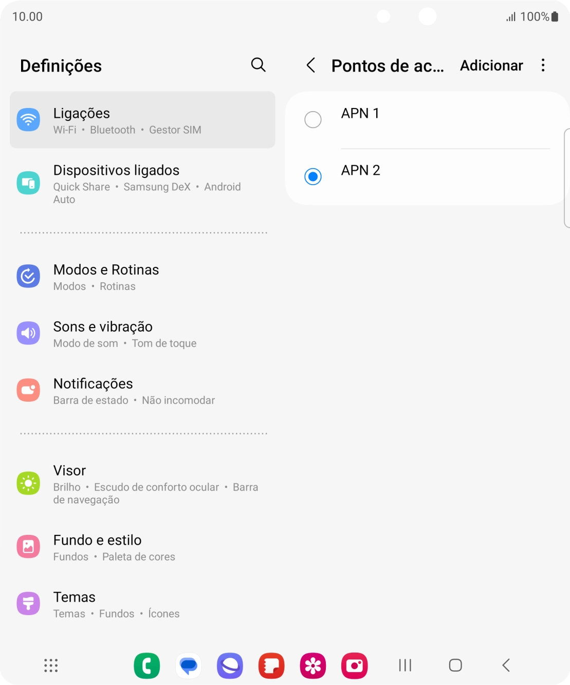 Prima a tecla de início para terminar e voltar ao ecrã inicial.