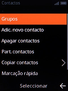 Escolha Adic. novo contacto.