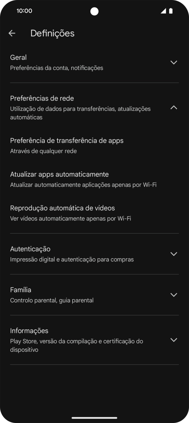 Prima Atualizar apps automaticamente.